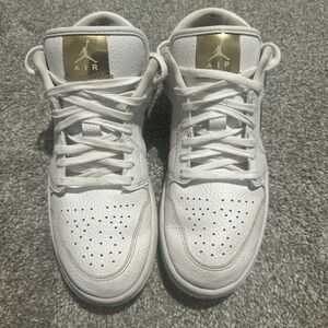 White and Gold Air Sneakers